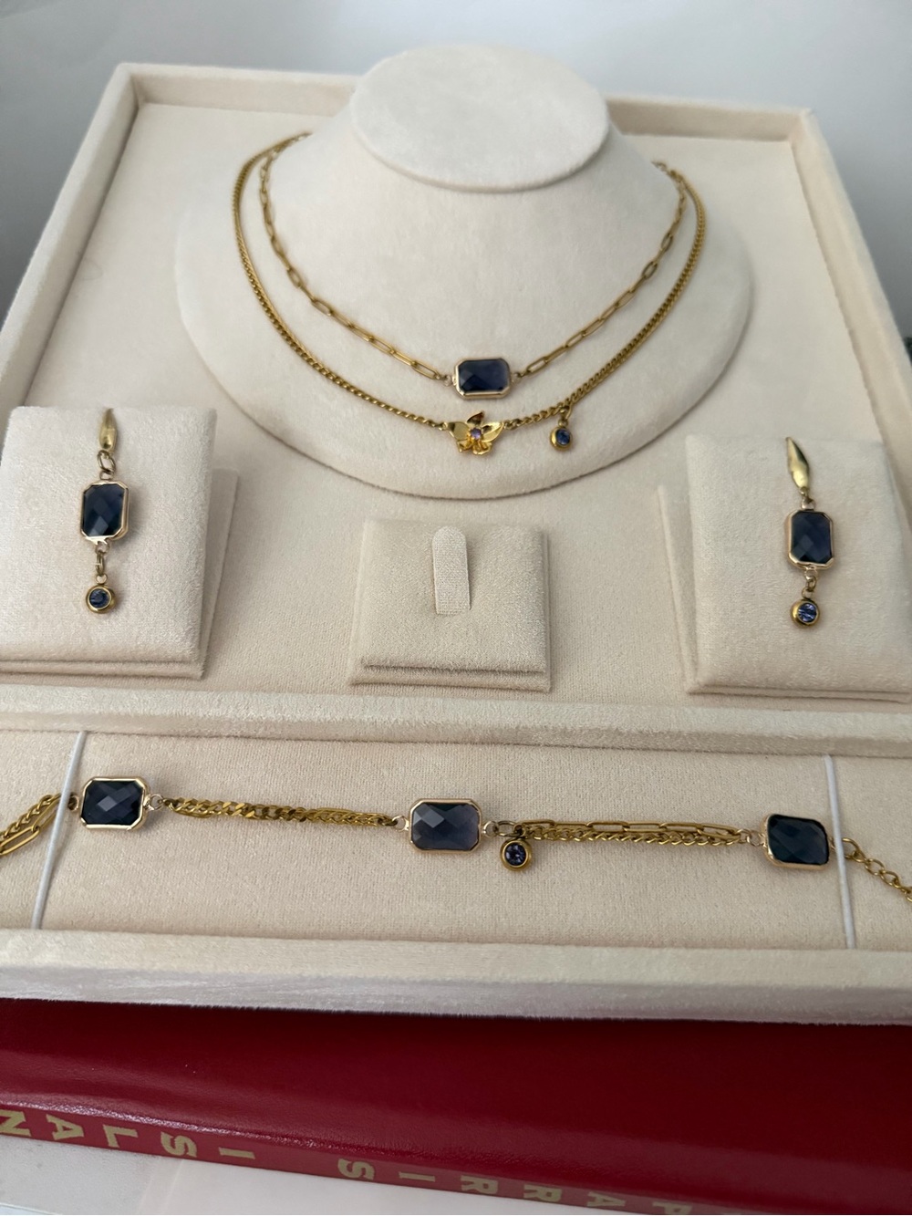 June Birthstone 18k gold PVD jewelry set